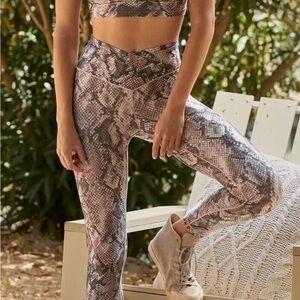 Aerie Real Me High Waisted Crossover Legging in Snake Print